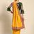 Mustard plain poly cotton saree with blouse