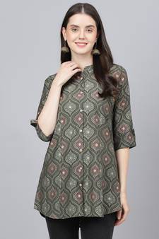 Grey printed modal tunics