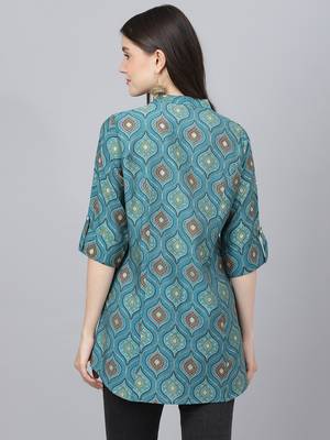 Teal printed modal tunics 4