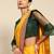 Mustard plain poly cotton saree with blouse