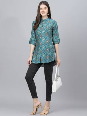 Teal printed modal tunics 5