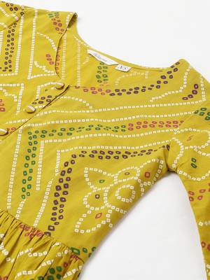 Mustard printed cotton tunics 2