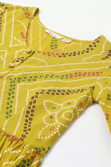 Mustard printed cotton tunics