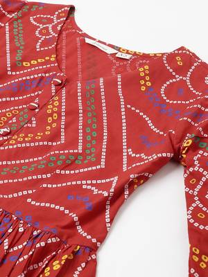 Red printed cotton tunics 2