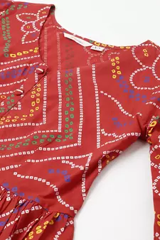 Red printed cotton tunics