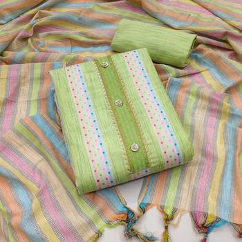 Light-Green Stripes Print Cotton Salwar 1