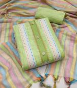 Light-Green Stripes Print Cotton Salwar