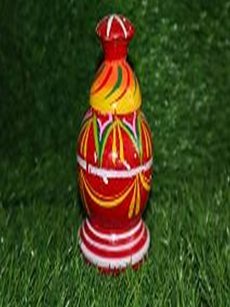 Salvus Traditional Wooden Round Kumkum/Sindoor Box For Women