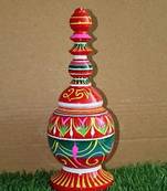 Salvus  Handmade Round Multicolor Sindoor Box/Sindur Dani for Pooja & Utility (9 Inch)