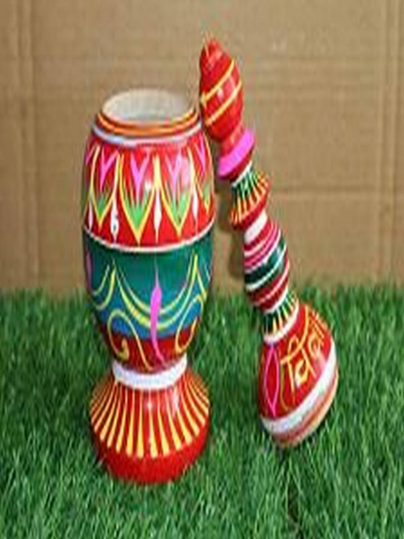 Salvus  Handmade Round Multicolor Sindoor Box/Sindur Dani for Pooja & Utility (9 Inch)