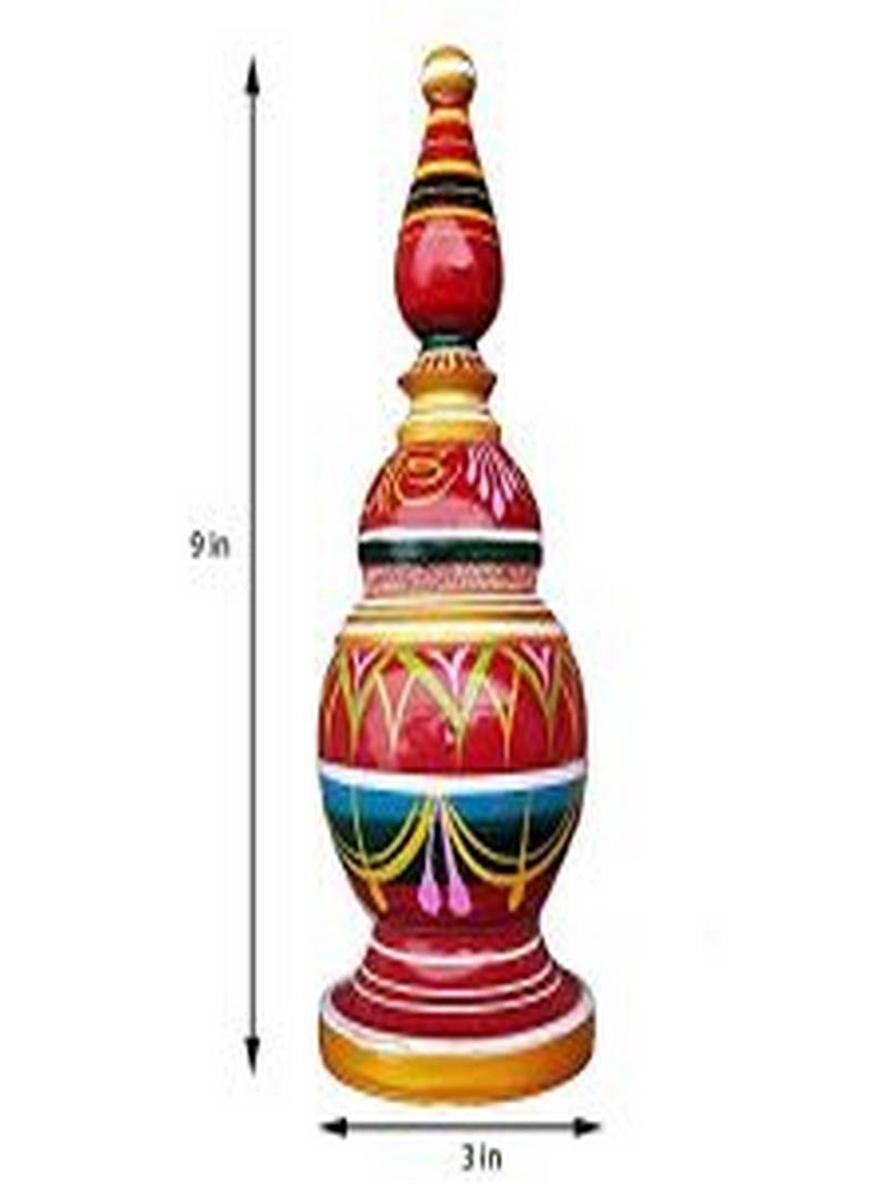 Salvus  Handmade Round Multicolor Sindoor Box/Sindur Dani for Pooja & Utility (9 Inch)