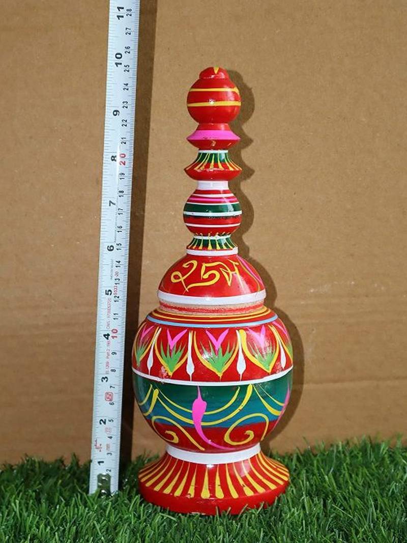 Salvus  Handmade Round Multicolor Sindoor Box/Sindur Dani for Pooja & Utility (9 Inch)