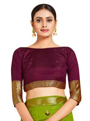 Green embroidered art silk saree with blouse 3