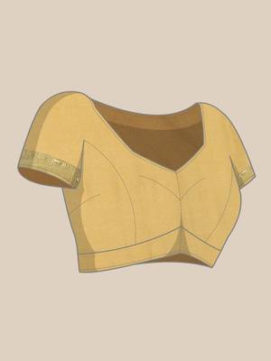 Brown woven crepe saree with blouse 4