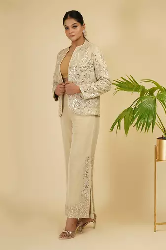 3 PIECE HAND EMBROIDERED CO-ORD SET