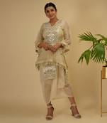 2 PIECE HAND EMBROIDERED BOHO LOOK KAFTAAN KURTA SET