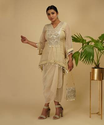 2 PIECE HAND EMBROIDERED BOHO LOOK KAFTAAN KURTA SET 3