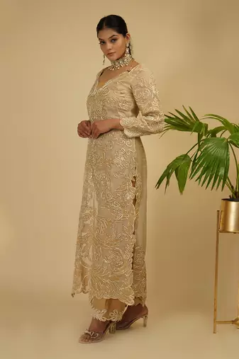 2 PIECE APLIC HAND EMBROIDERED KURTA SET