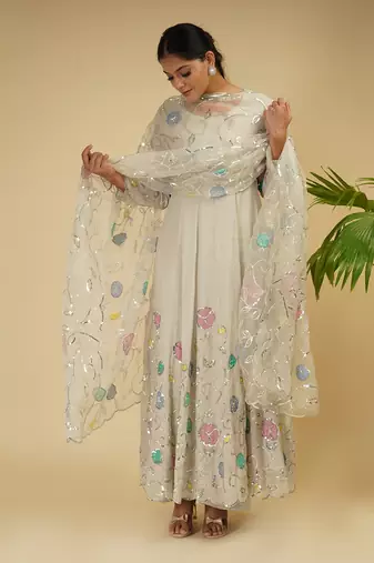 3 PIECE HAND EMBROIDERED ANARKALI SET