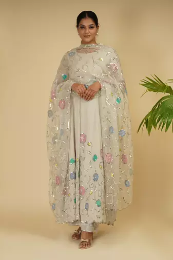 3 PIECE HAND EMBROIDERED ANARKALI SET