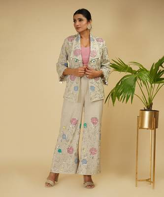 3 PIECE HAND EMBRROIDERED CO-ORD SET 1