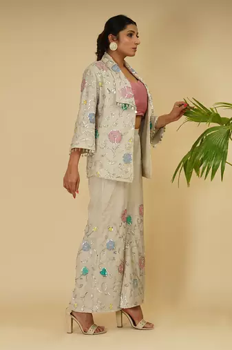 3 PIECE HAND EMBRROIDERED CO-ORD SET