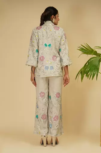 3 PIECE HAND EMBRROIDERED CO-ORD SET