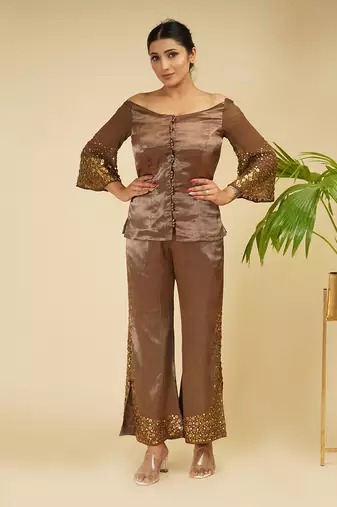2 PIECE HAND EMBROIDERED CO-ORD SET