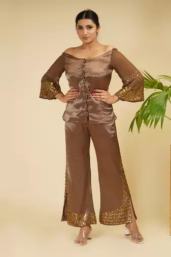 2 PIECE HAND EMBROIDERED CO-ORD SET