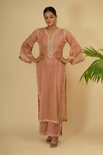 3 PIECE HAND EMBROIDERED KURTA SET