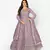 PURPLE NET ANARKALI EMBROIDERED WORK LONG SALWAR SUIT DUPATTA