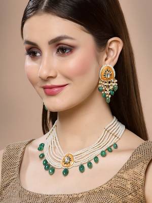 Orange pearl necklace-sets 1