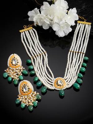 Orange pearl necklace-sets 2