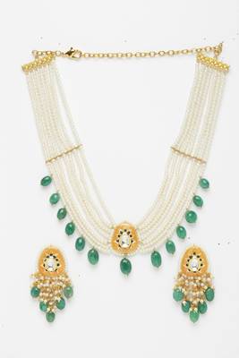 Orange pearl necklace-sets 3
