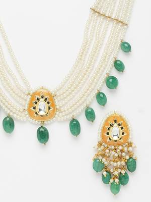 Orange pearl necklace-sets 4