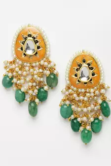 Orange pearl necklace-sets