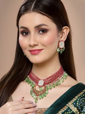 Pink pearl necklace-sets 1