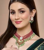Pink pearl necklace-sets