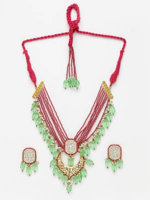Pink pearl necklace-sets 4