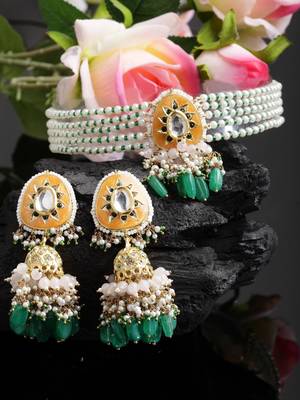 Orange pearl necklace-sets 2