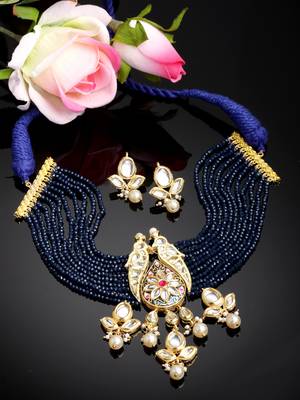 Blue pearl necklace-sets 2