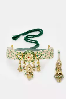 Green pearl necklace-sets