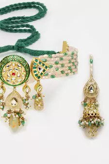 Green pearl necklace-sets
