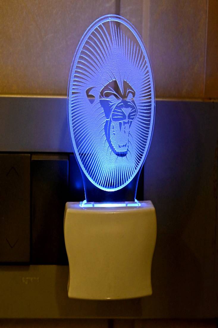 3D Illusion Roaring Lion LED Plug & Play Wall Lamp - Afast - 4010367
