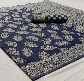 Slate Blue Lucknowi Thread work designer border & pallu saree with Blouse 5