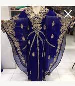 Moroccan Dubai Islamic Kaftan Abaya Farasha Party Wear Floor Length Dress For Women