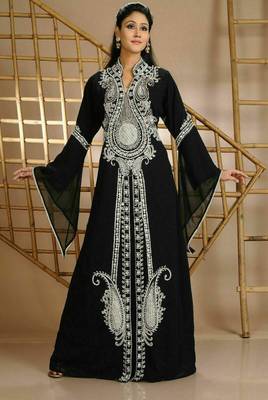 Sale !! Royal Kaftan Moroccan Islamic Beach Abaya Farasha Party Wear Floor Length Dress For Women 2