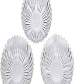 Self-Design Glass Round Party, Home, Serving Plate, Pack Of 3