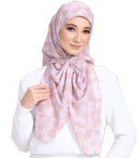 JSDC Casual Wear Dusty Pink Color Floral Printed Casual Islamic Wear Hijab Scarf