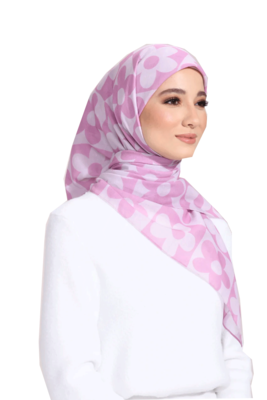 JSDC Daily Wear Blush Pink Color Printed Women Wear Casual Floral Scarf Hijab 1